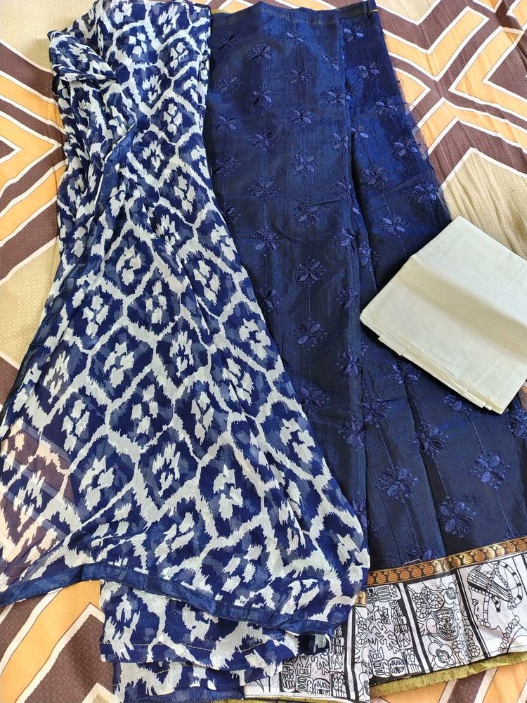 Navy Blue Dress Material