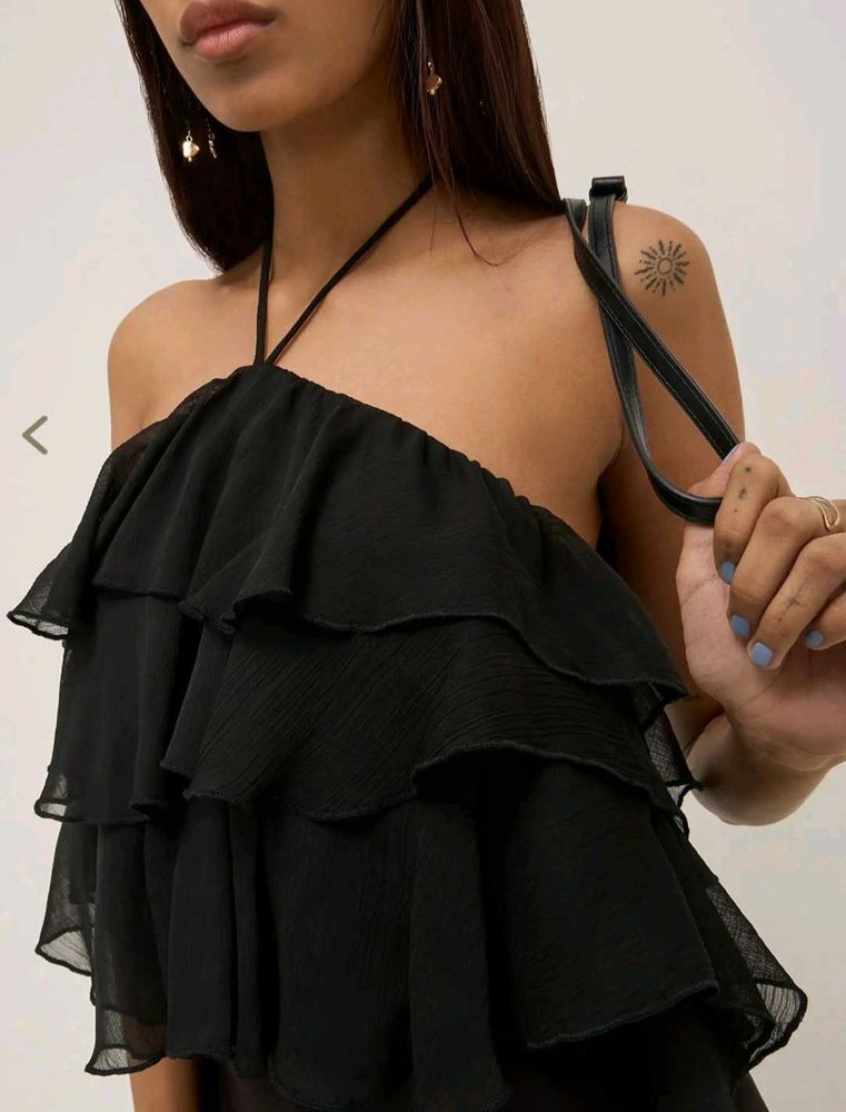 Tiered Ruffle Halter Top