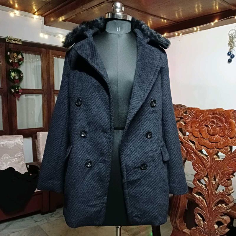 Detachable Fur Collar Overcoat