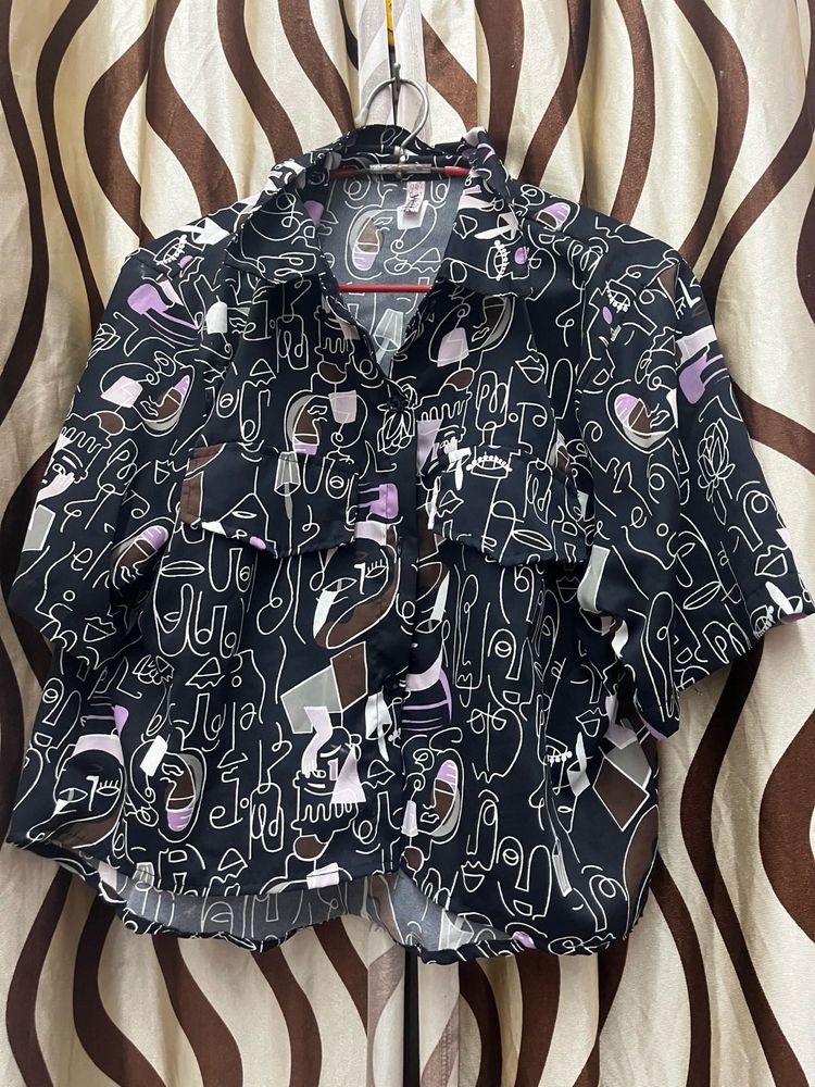 Printed Black Shirt