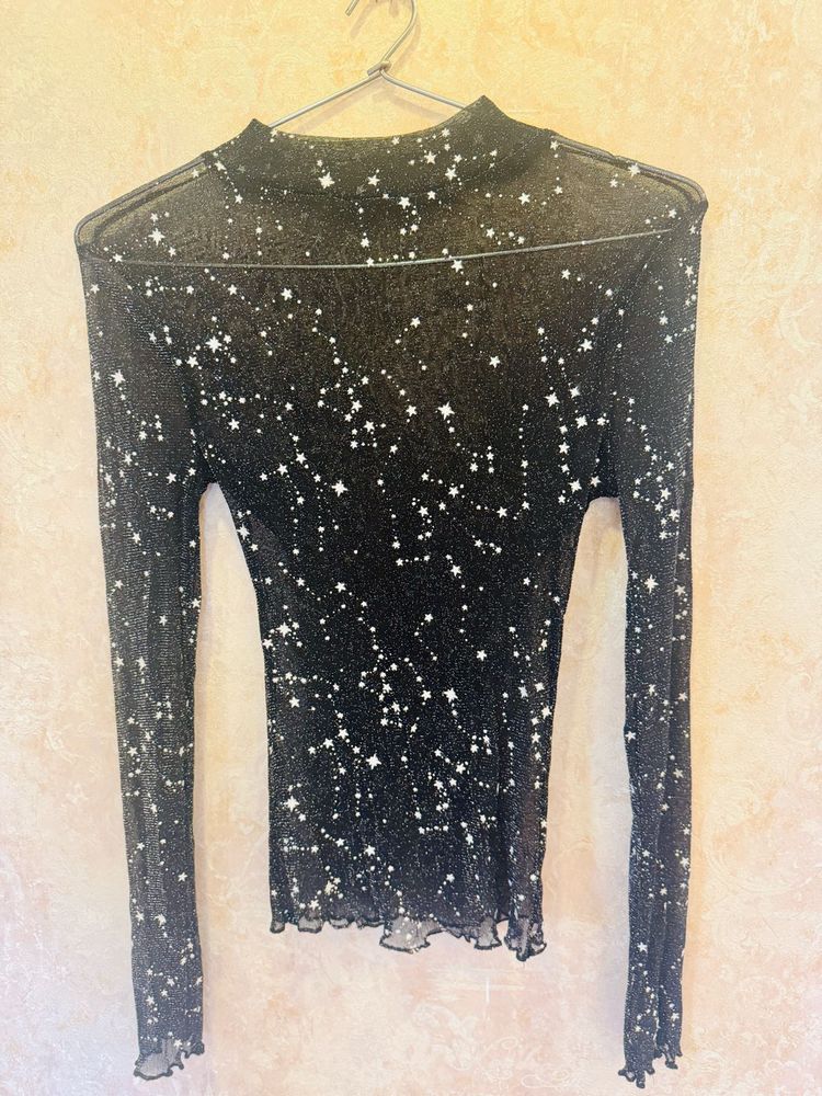 Sparkly Celestial Mesh Top