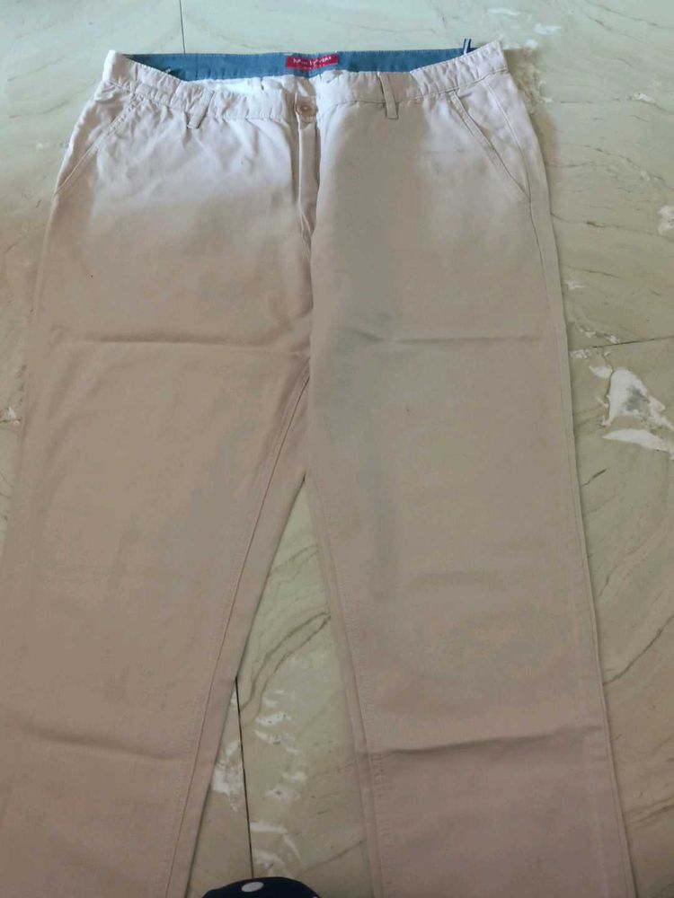 Men's Beige Casual Pants