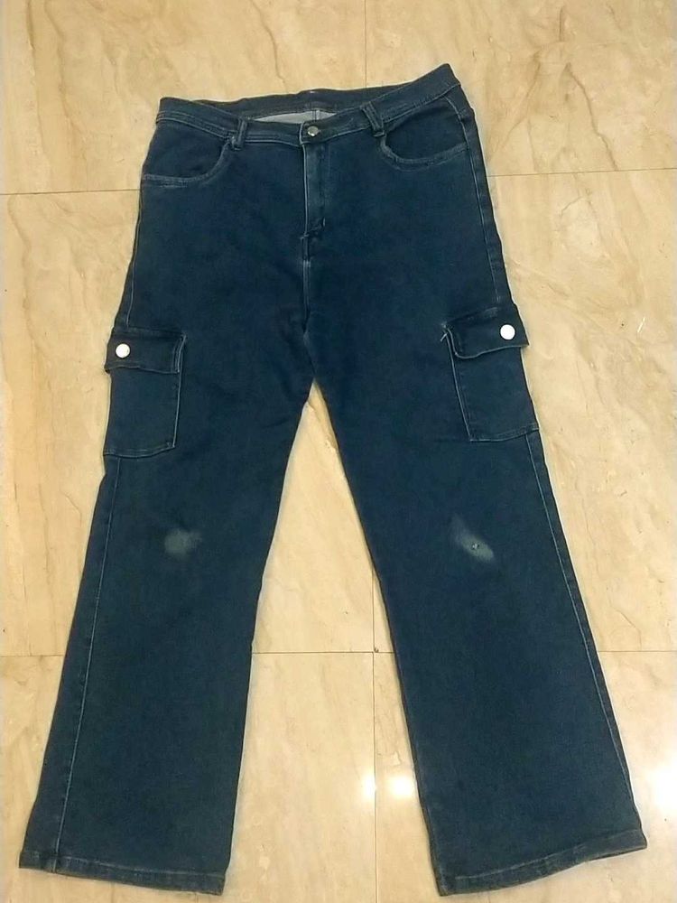 Vintage Flare Cargo Jeans