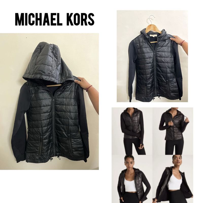 Michael Kors Black Hooded Active Jacket