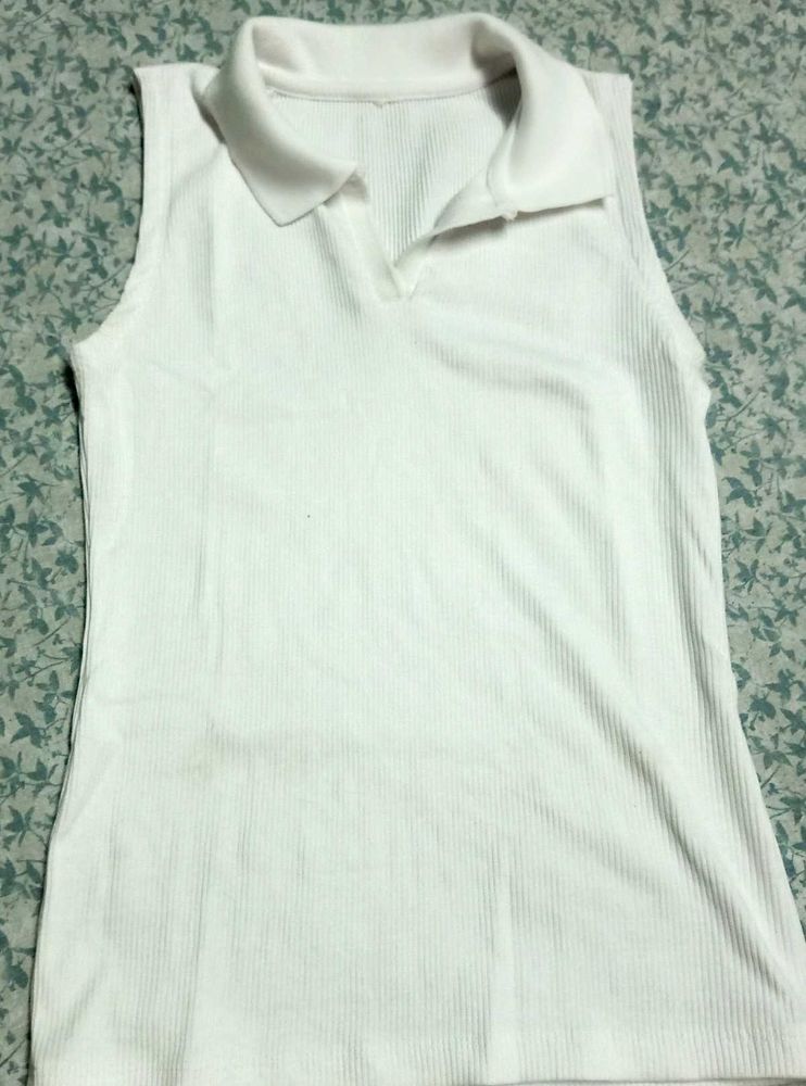 White Sleeveless Top