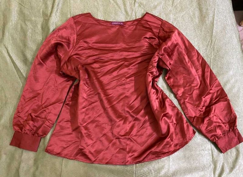 Rust Satin Top (Last Pic Flaws)