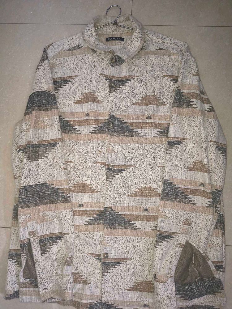 Patterned Button-Down Shirt