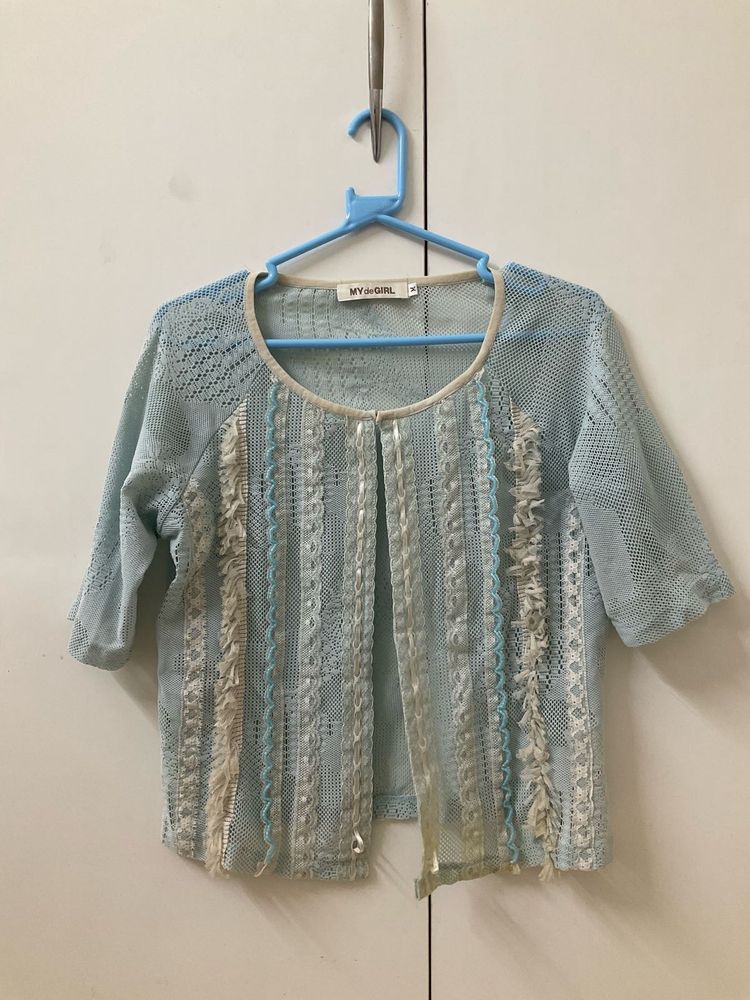 MY StoryGirl Light Blue Lace Cardigan