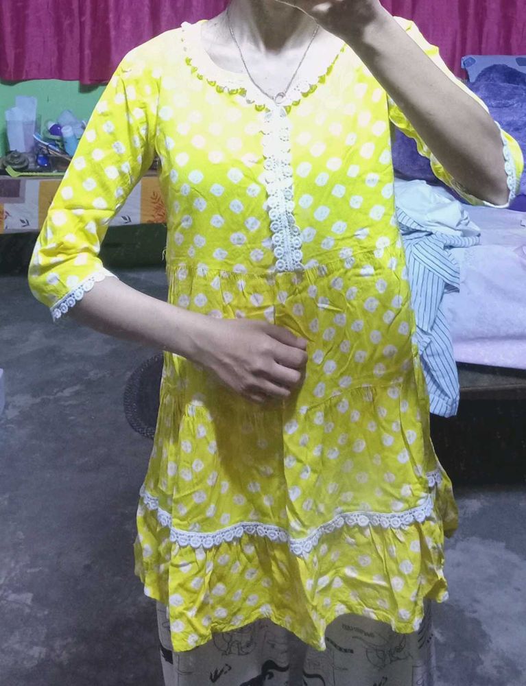 Yellow tiered dress