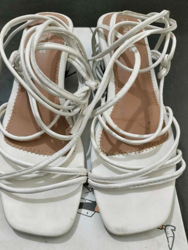 White Strappy Heels