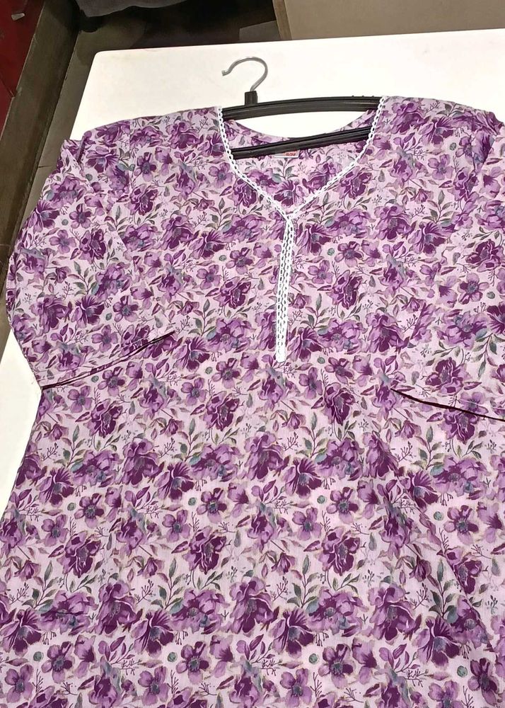Floral Print Short Kurta