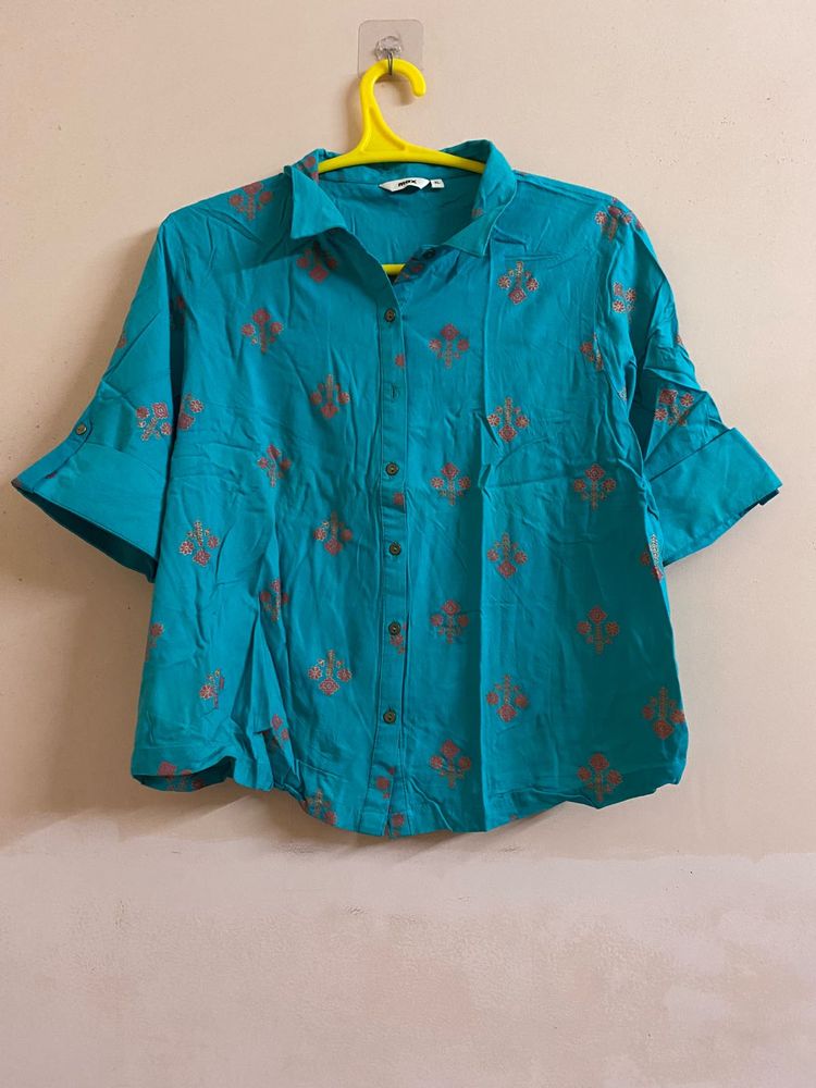 Stylish Blue Printed Shirt