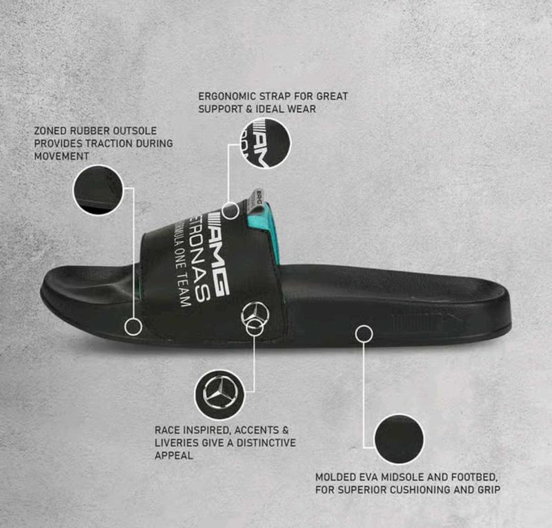 Puma X Mercedes Black Flip Flop