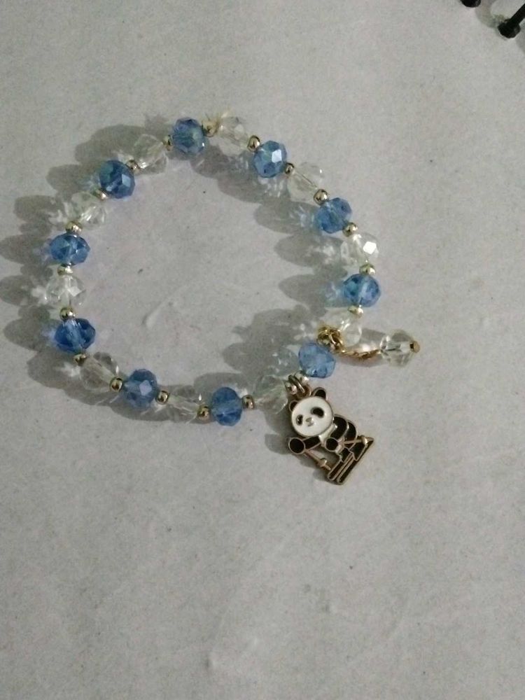 Beaded Panda Charm Bracelet