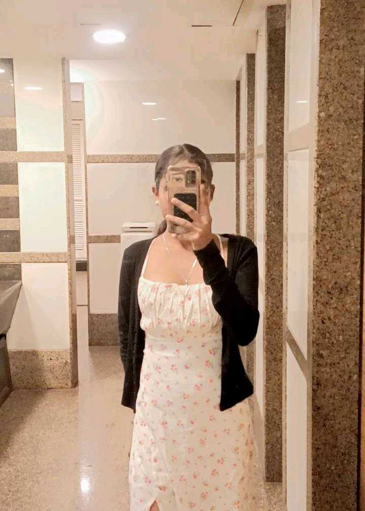 Floral Slip Dress with Cardigan