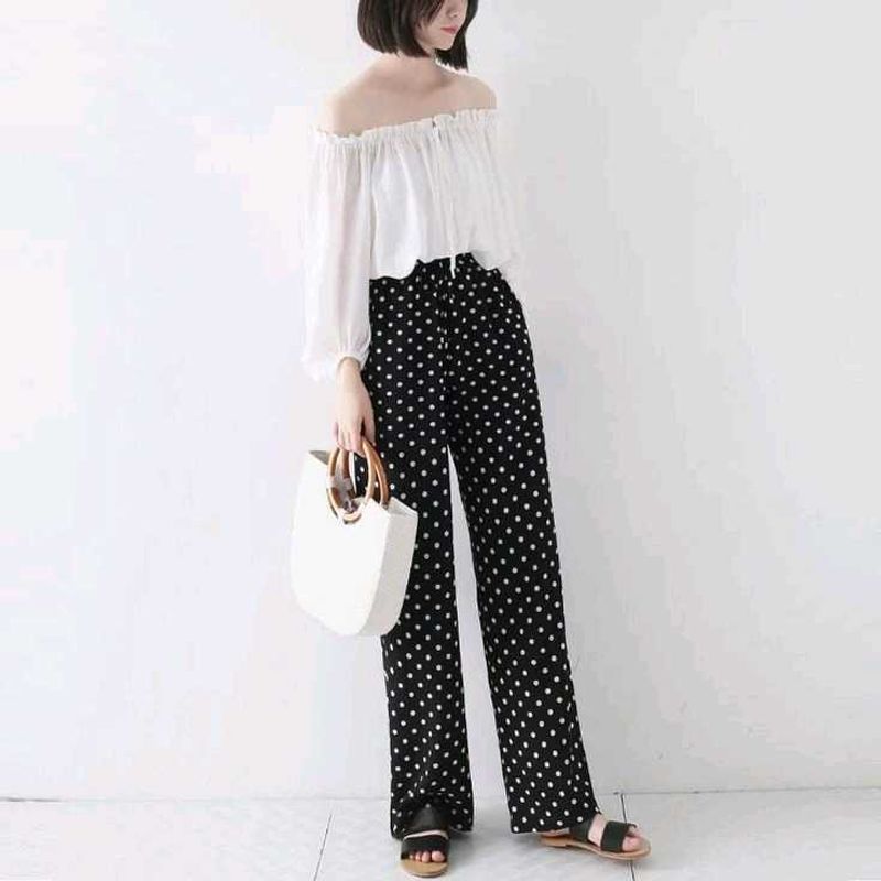 Polka Dot Wide Leg Pants