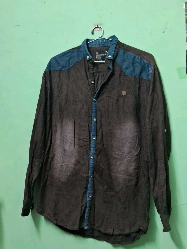 Stylish Brown Denim Shirt