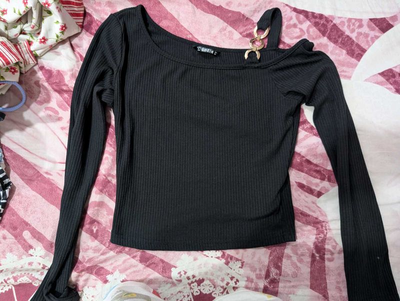 Chic Black Long Sleeve Top