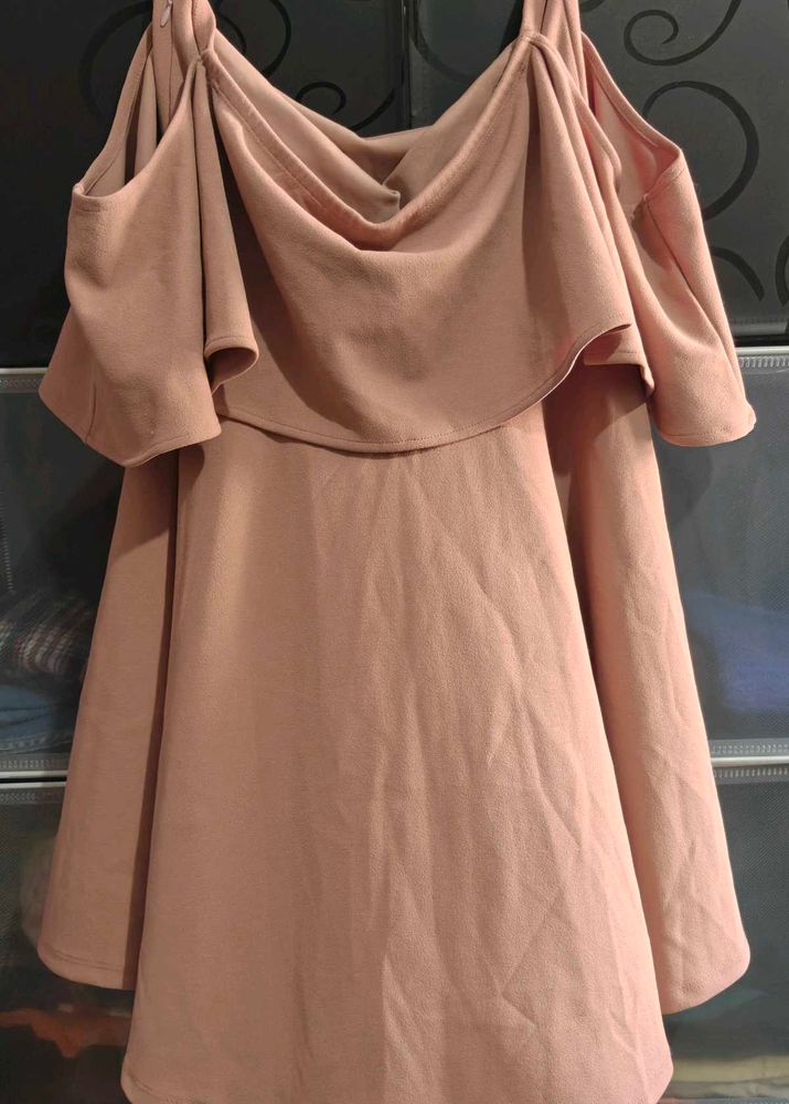 Cute Pink Off-Shoulder Dress