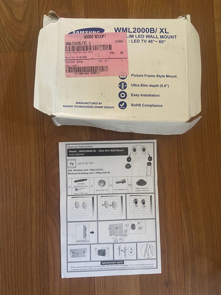 Samsung original Wallmount Brackets Set