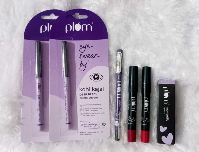 Plum Kajal &amp; Lipsticks Combo