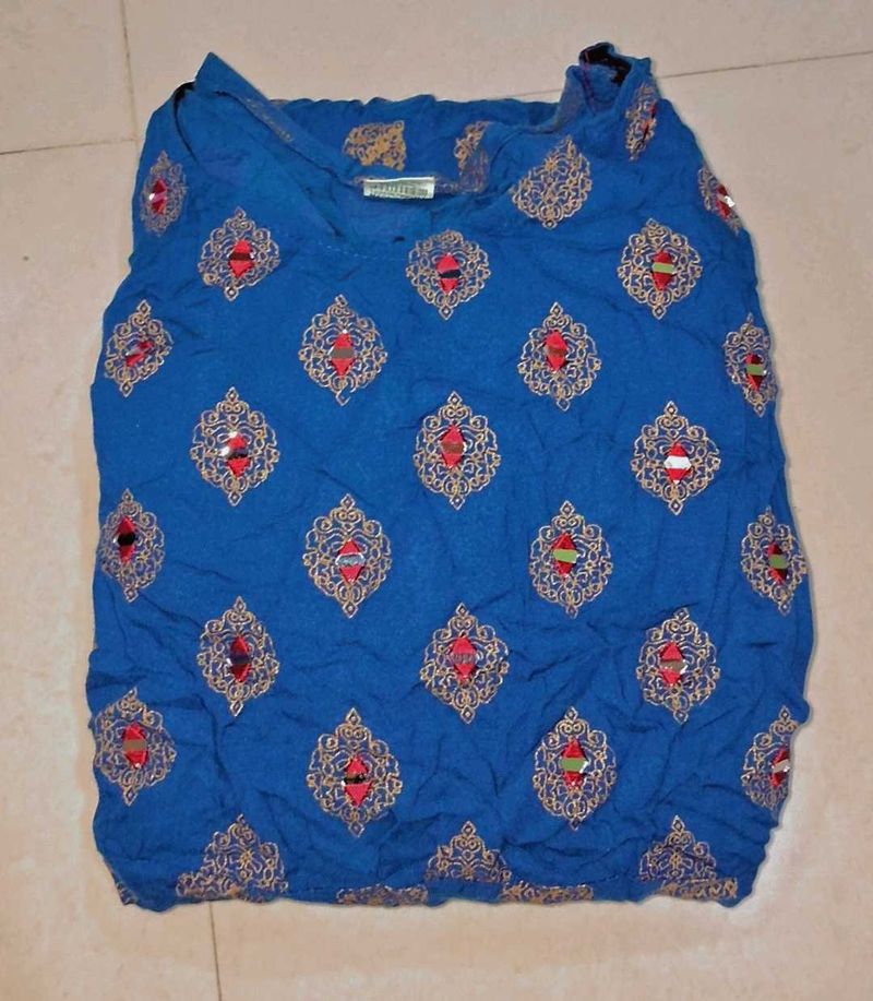 Blue Embroidered kurta