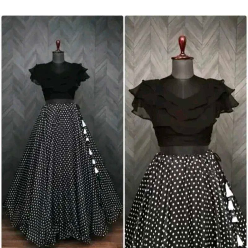 Black Polka Dot Lehenga Choli