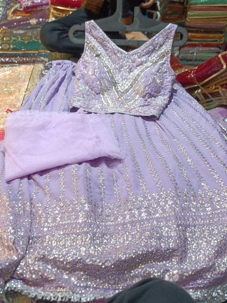 Lavender Sequin Lehenga Choli