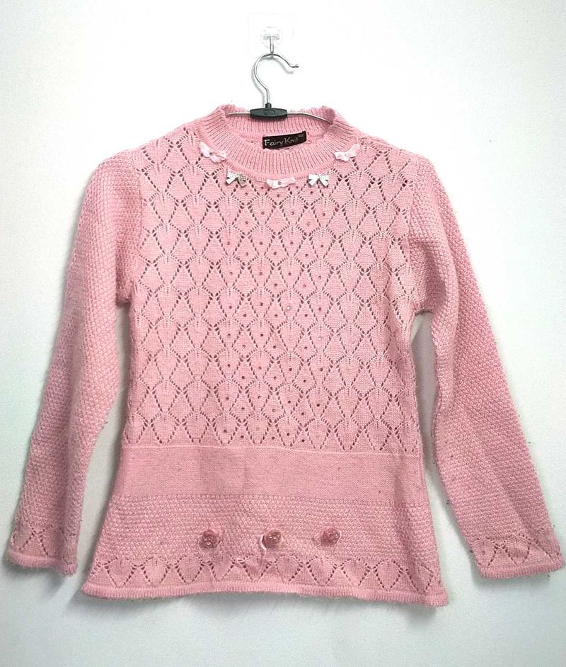Girl's Pink Knit Sweater