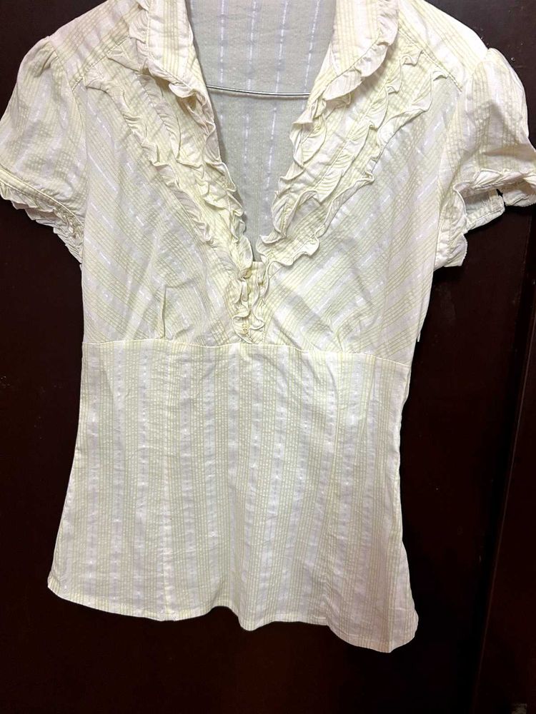 Ruffled Short Sleeve Top