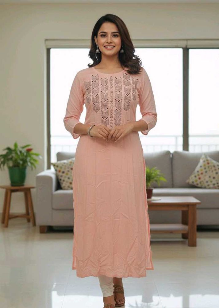 Elegant baby pink kurta