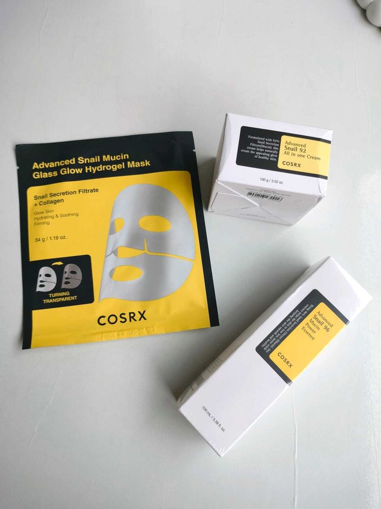 Cosrx Snail Mucin Essence, Cream &amp; a Gel Mask
