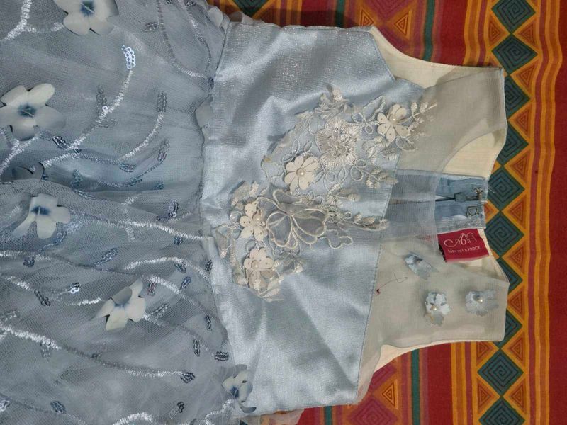 Blue Flower Girl Dress