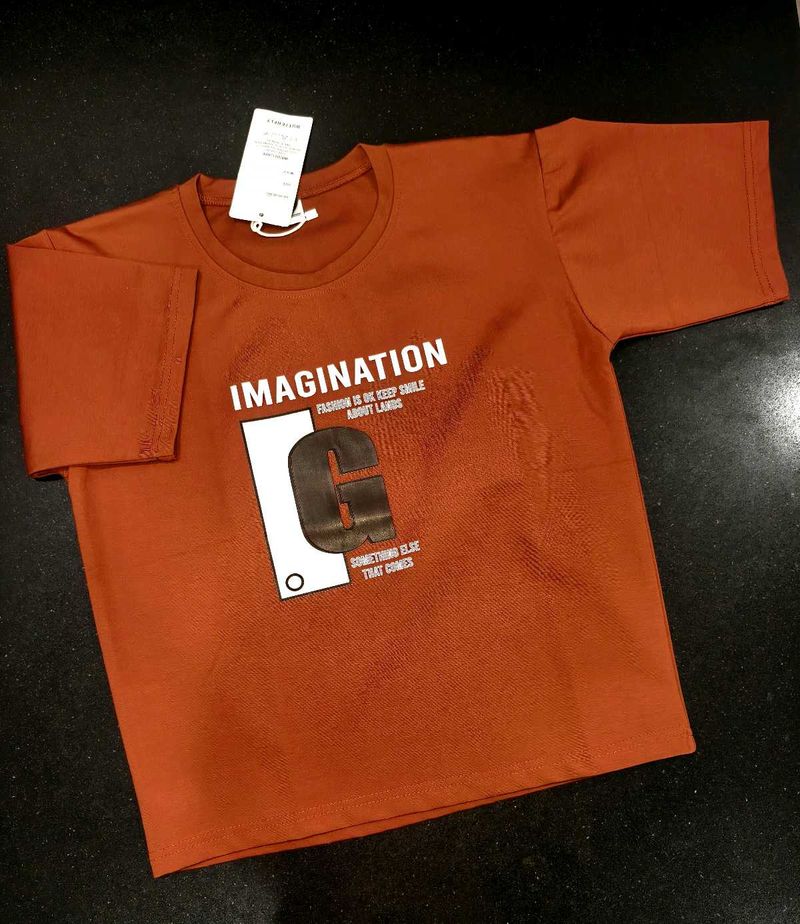 Orange Graphic Print Tee