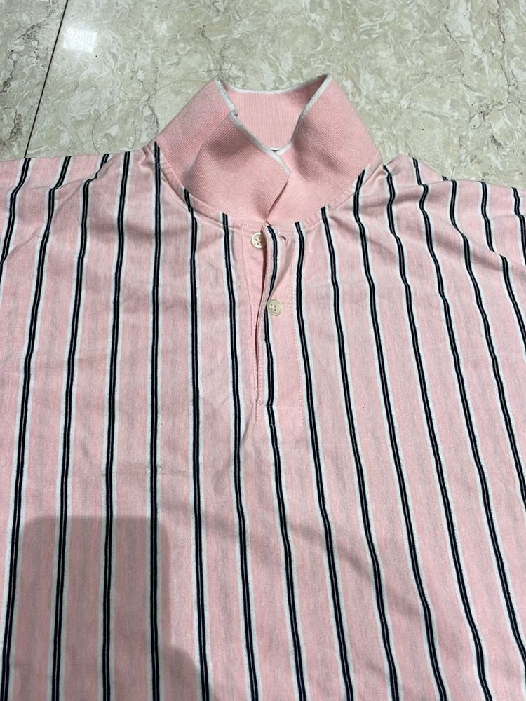 Striped Pink Polo Shirt