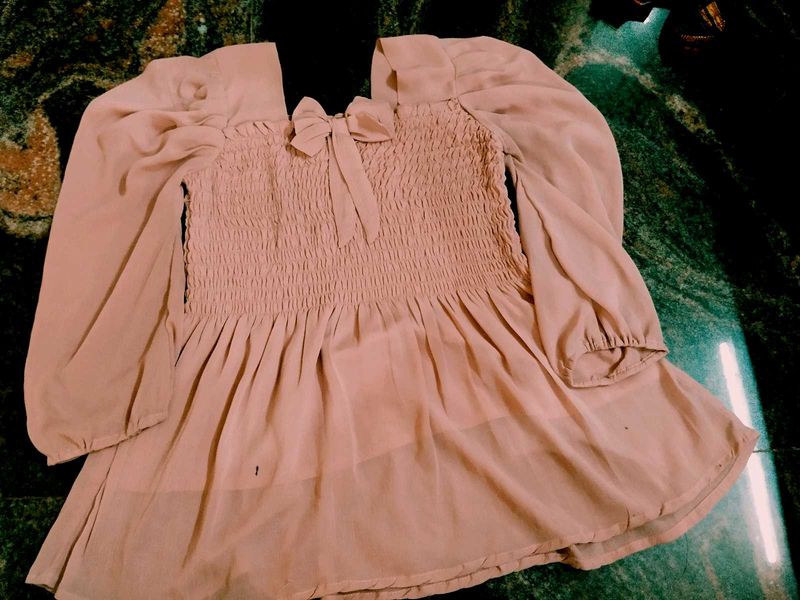 Chic Pink Smocked Top