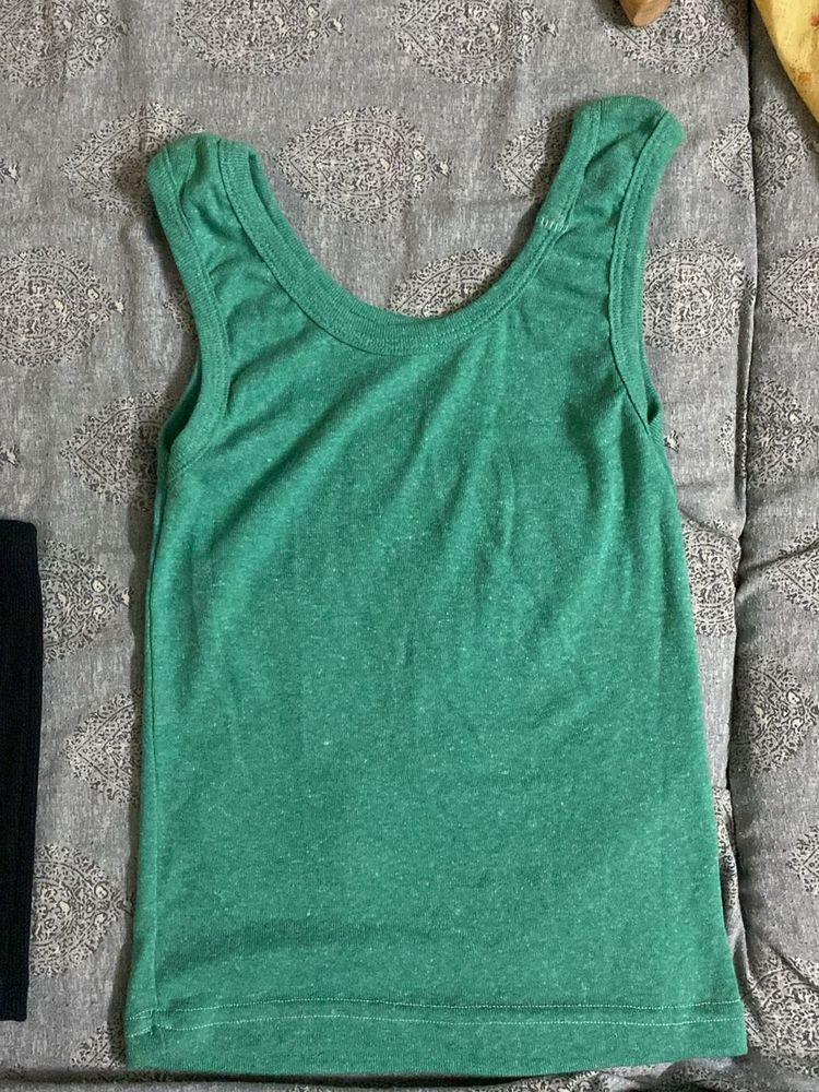 Green Top And Black Blouse