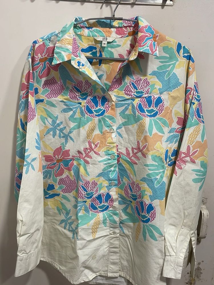 Floral Print Button-Down Shirt