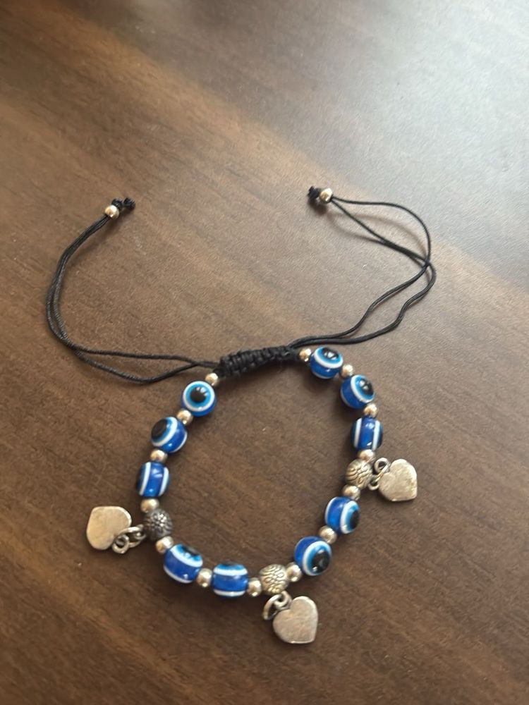 Evil Eye Heart Charm Bracelet