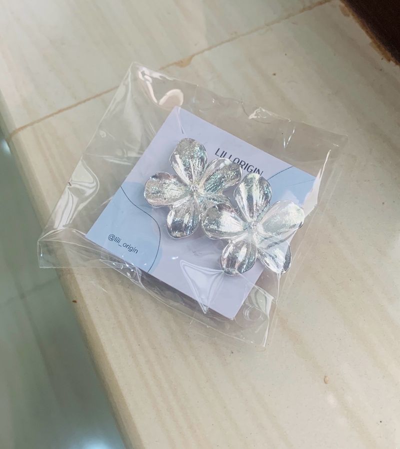 Silver statement earrings