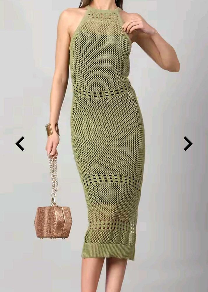 Olive Knit Bodycon Dress