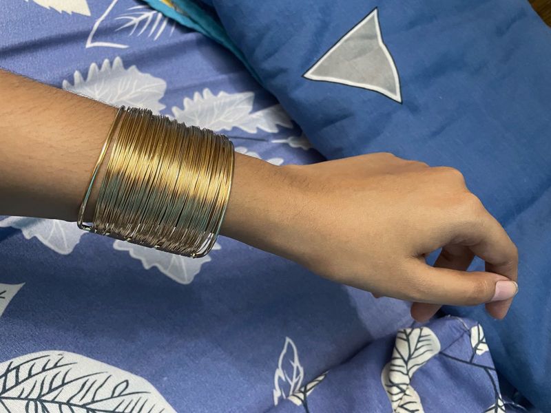 Gold Plated Bangle Cuff Bracelet For Women