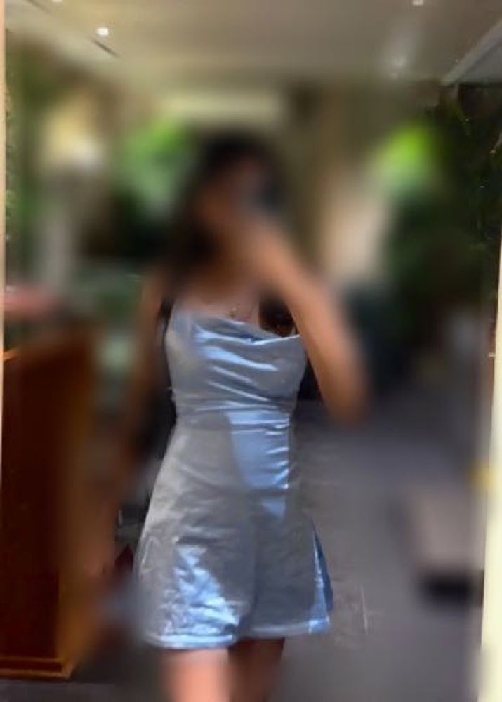 Blue Mini Slip Dress