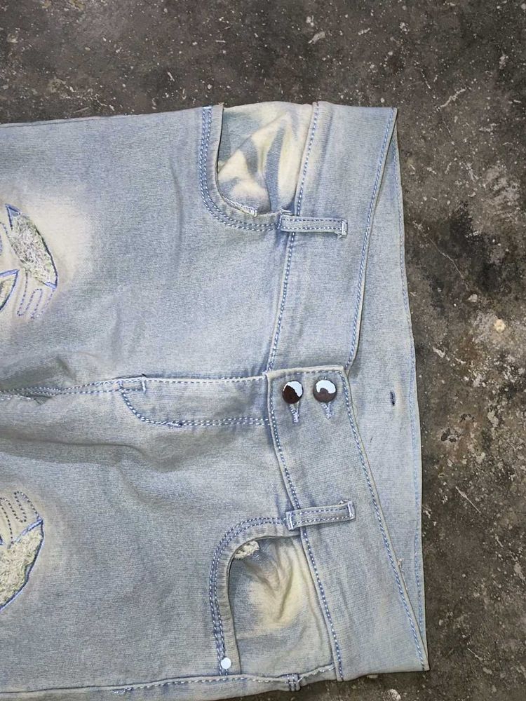 Leaf Design Jeans