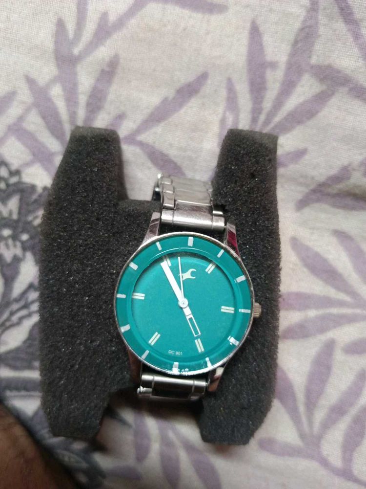 Original Fastrack Silver Watch with blue dial