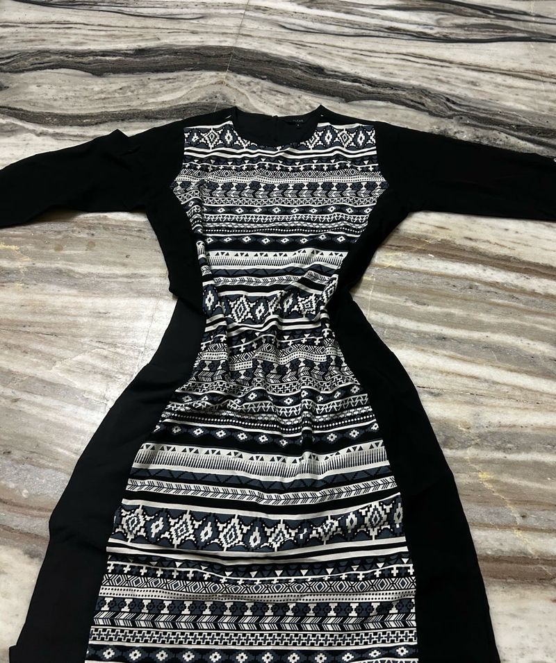 Patterned black kurti