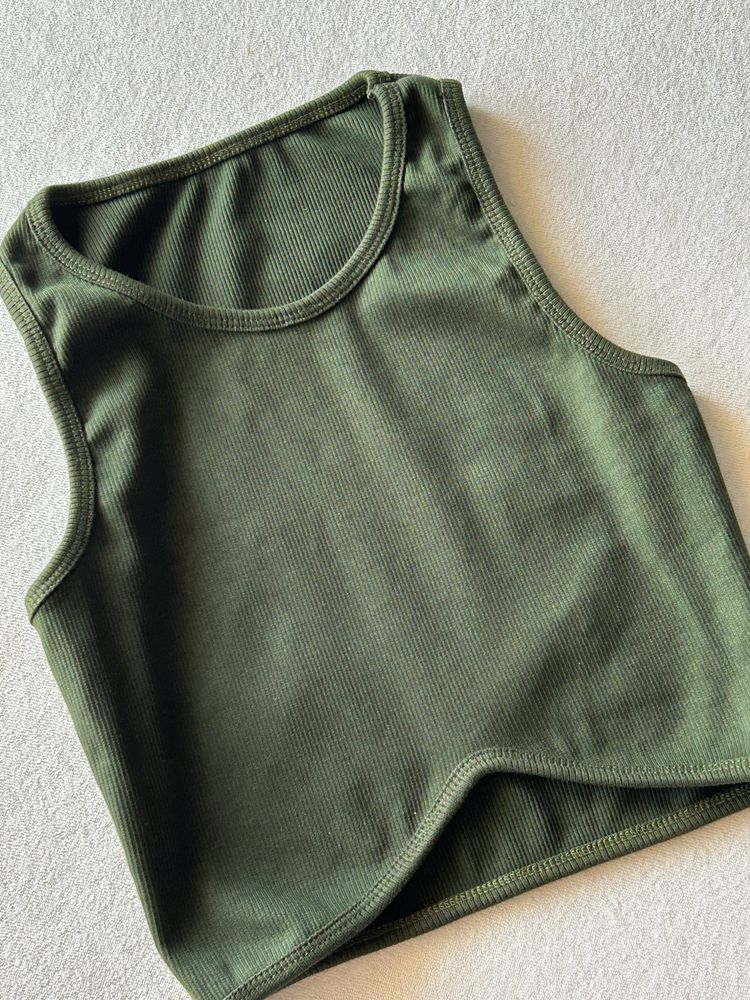 🍀Green ribbed Crop Top - Xxs - new- Fixed Price