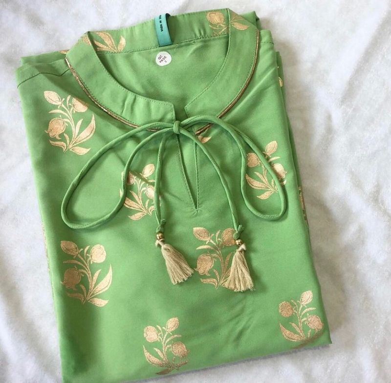 Crepe Kurta With Foil Print