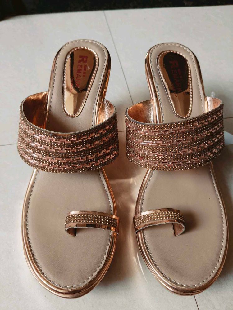 Party Wear Wedge With Stone Work