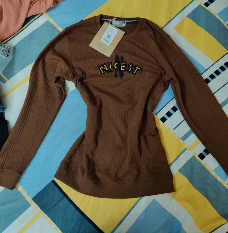 Brown &#39;Nicest&#39; Long Sleeve Tee